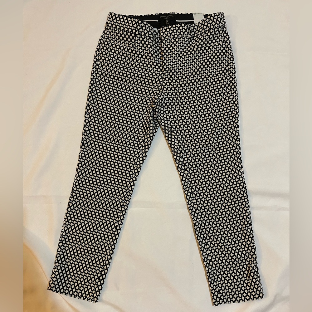 Banana Republic Black and White Geometric Pants
